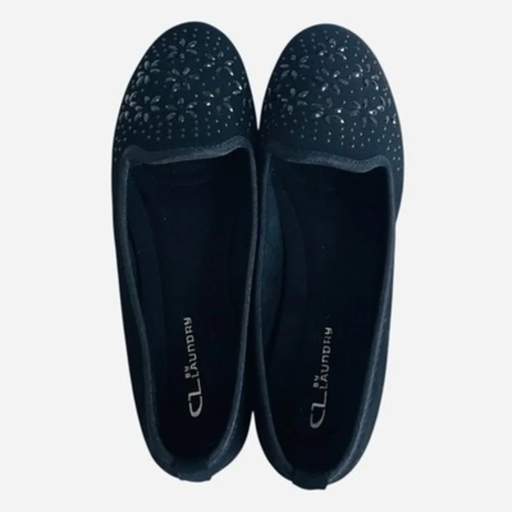 CL by Chinese Laundry Black Sparkle Loafers Womens Size 9.5 Excellent Condition